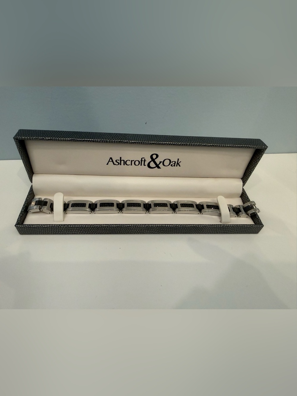 Ashcroft & Oak Silver & Black Link Bracelet